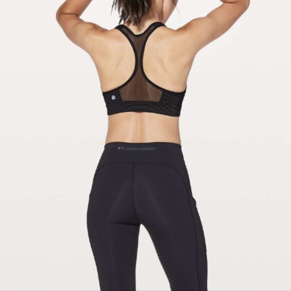 Lululemon Speed Up Bra Anti-Stink Black with gold stripe - Picture 2 of 10